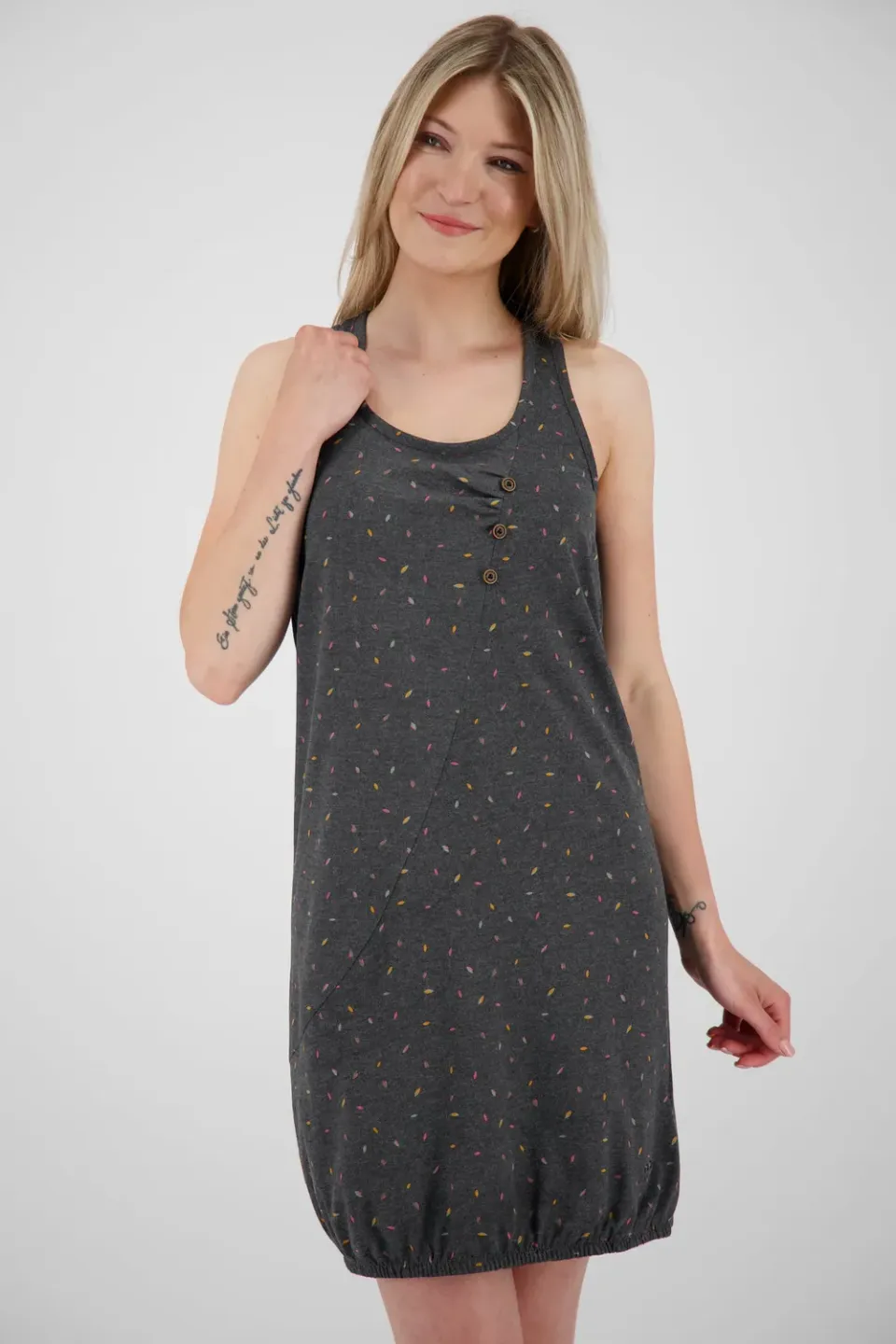 Alife & Kickin CameronAK B Kleid Schwarz Gemustert