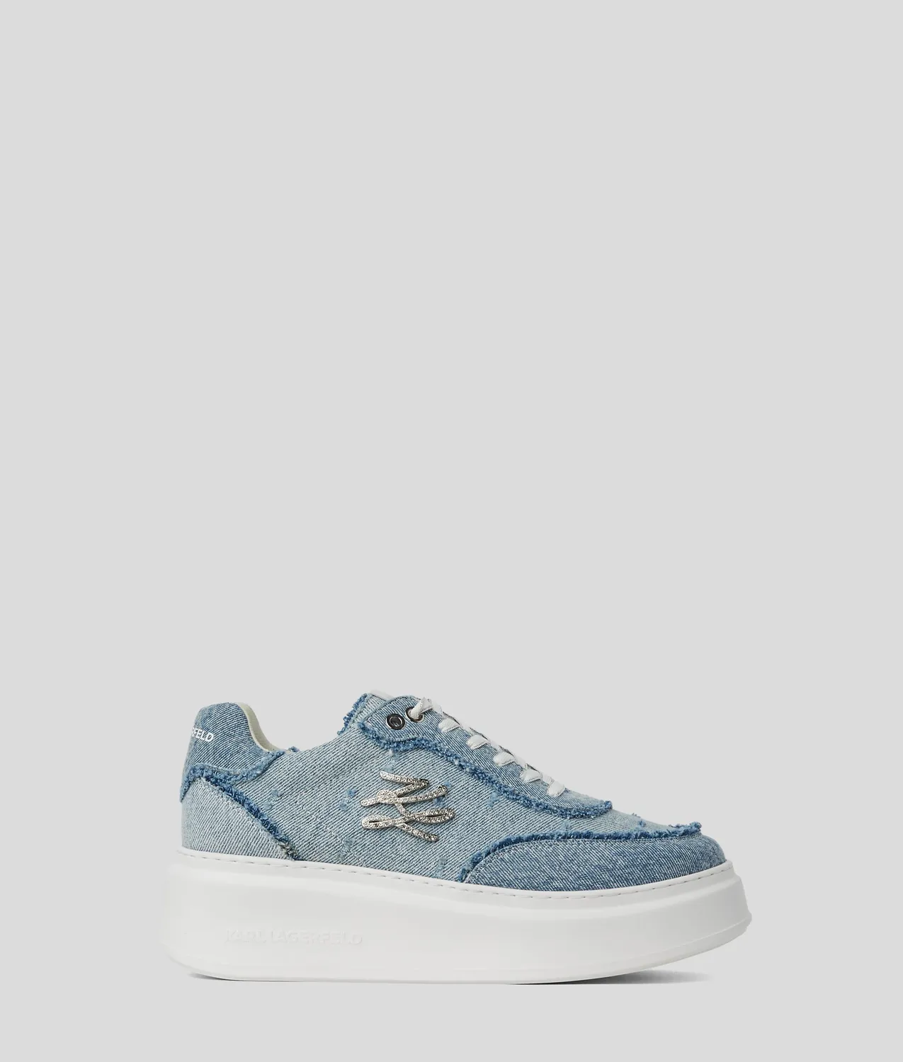 Karl Lagerfeld Anakapri Autograph Denim Sneaker Keilabsatz