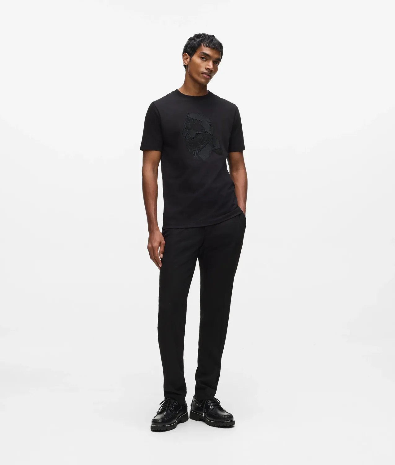 Karl Lagerfeld Karl Portrait Embroidery T-Shirt Stickerei