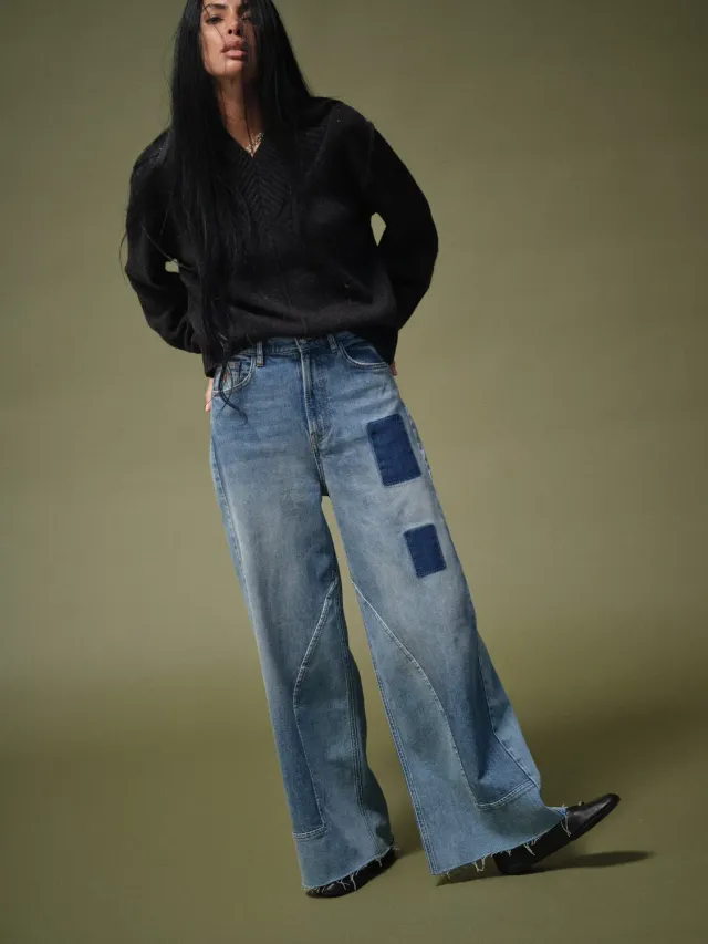 Mos Mosh MMSaddle Rise Jeans Wide Hellblau High