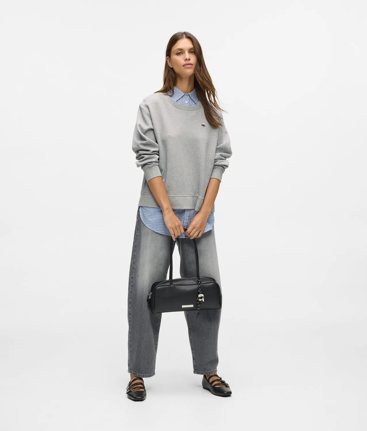 Karl Lagerfeld Ikon Layered Sweatshirt Jersey Karo