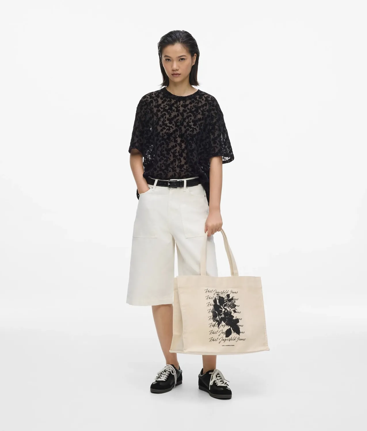 Karl Lagerfeld KL Jeans Floral Shopper Canvas Einheitsgröße