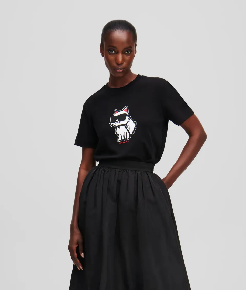 Karl Lagerfeld Ikon Choupette T-Shirt Bio-Baumwolle