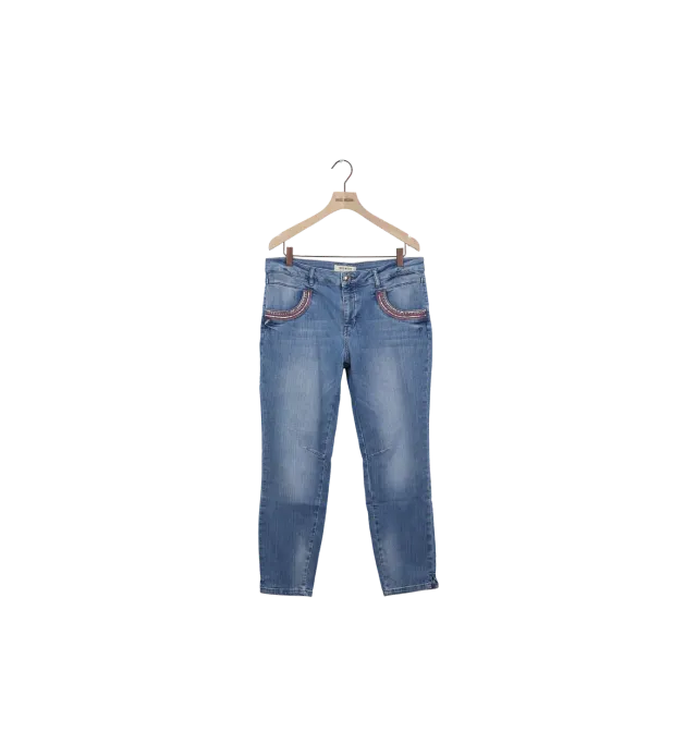 Mos Mosh MMNaomi Flamingo 7/8 Split Jeans Blau 30 Secondhand