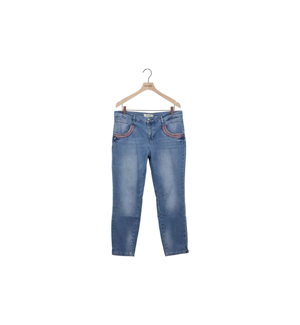 Mos Mosh MMNaomi Flamingo 7/8 Split Jeans Blau 30 Secondhand