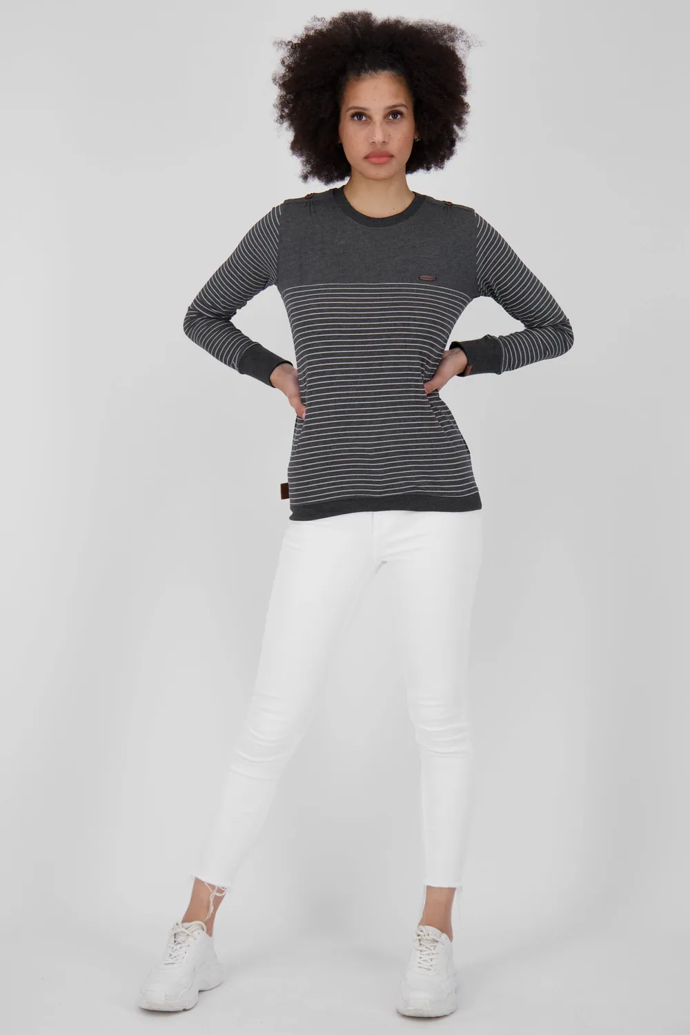 Alife & Kickin LeonieAK Z Longsleeve Schwarz gestreift Damen