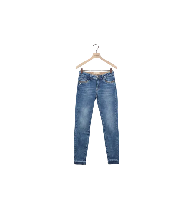 Mos Mosh Sumner Wood Jeans 25 Blau Slim Stickerei