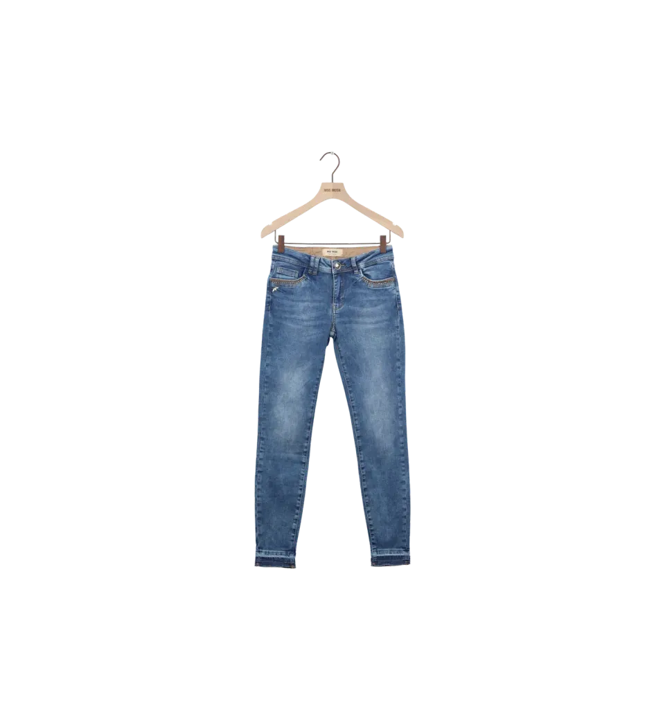 Mos Mosh Sumner Wood Jeans 25 Blau Slim Stickerei