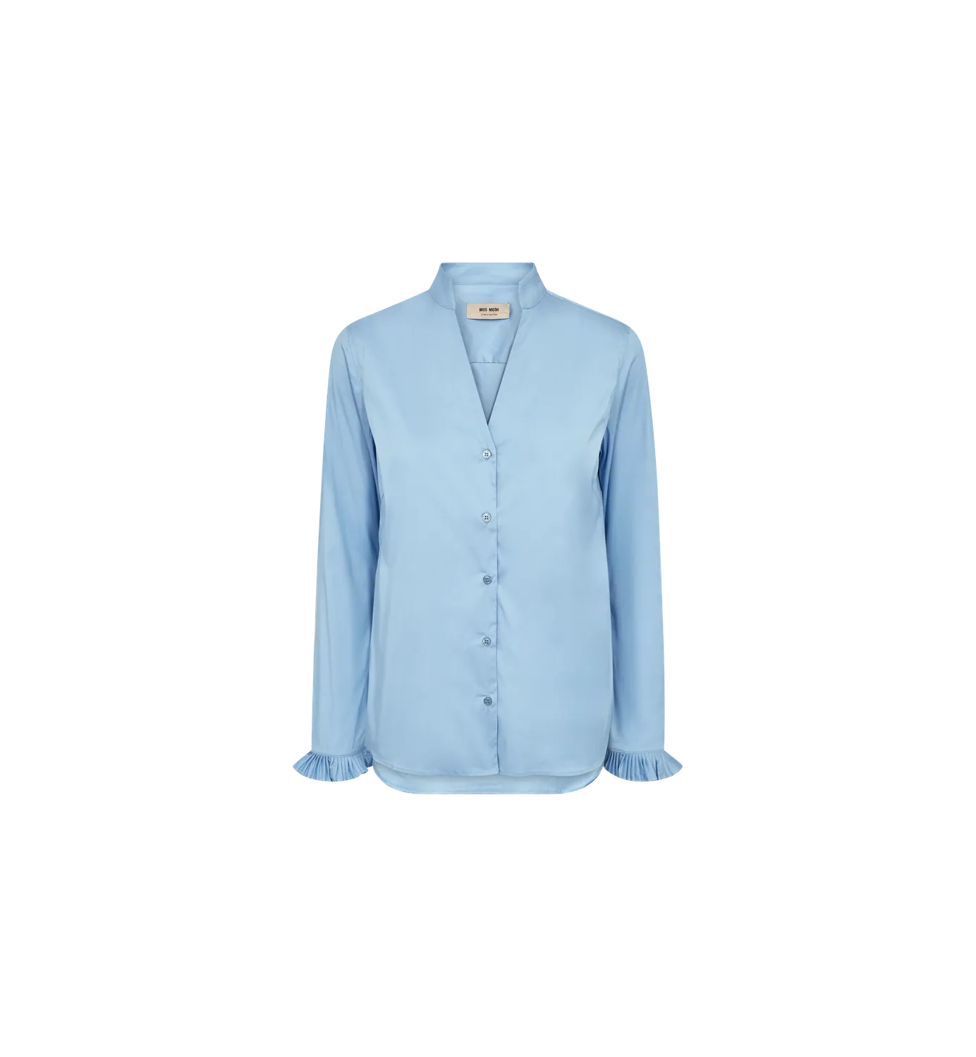 Mos Mosh MMHassie Pleat Shirt Bluse Blissful Blue fitted