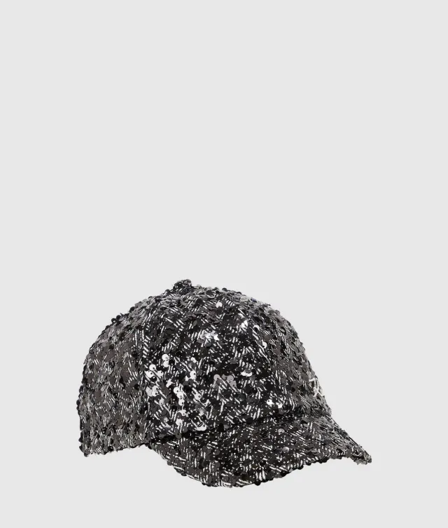 Karl Lagerfeld K Signature Cap Pailletten schwarz