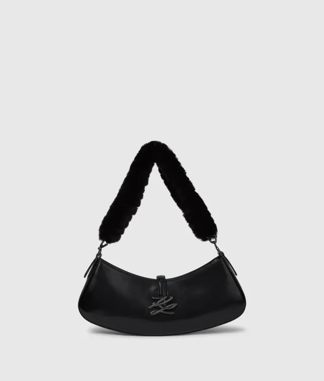 Karl Lagerfeld K/Autograph Drop Small Umhängetasche schwarz Lack