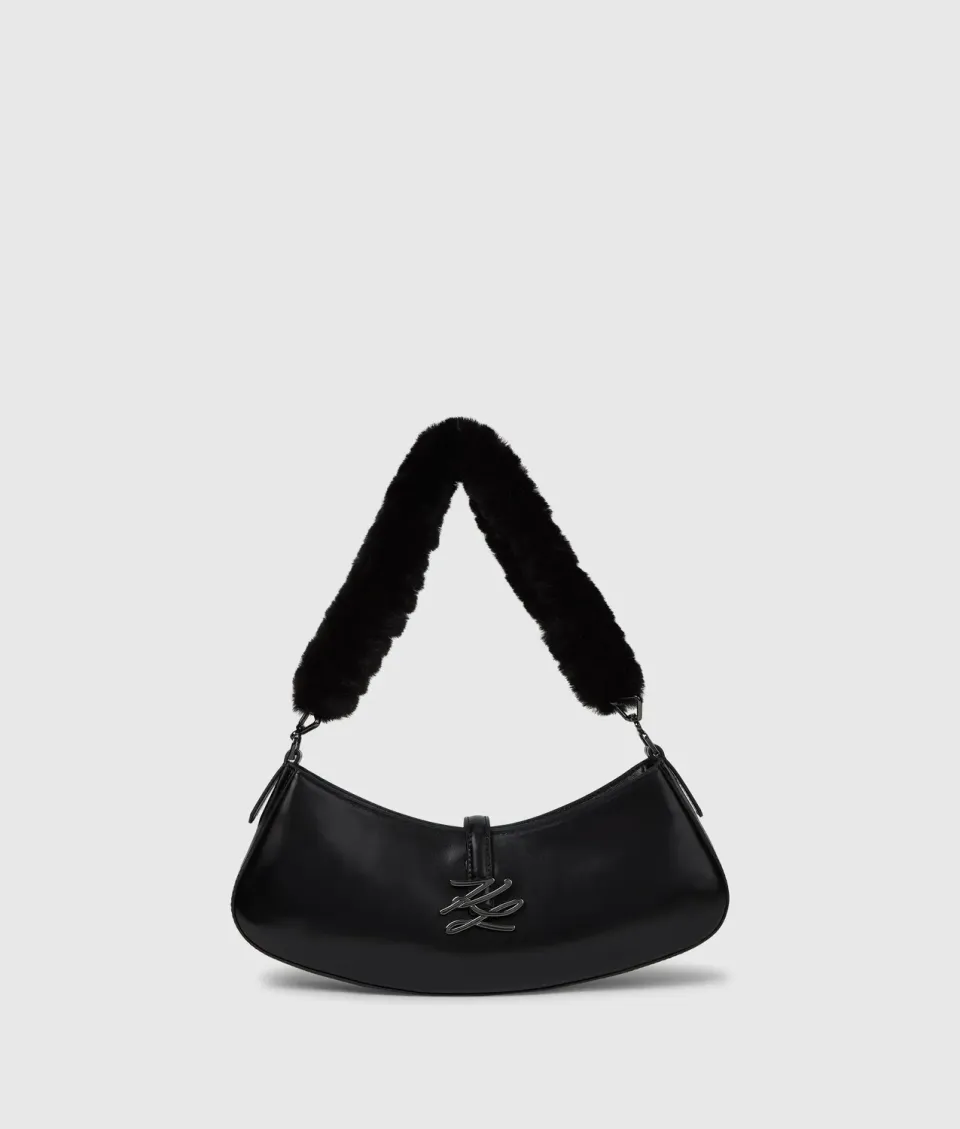 Karl Lagerfeld K/Autograph Drop Small Umhängetasche schwarz Lack