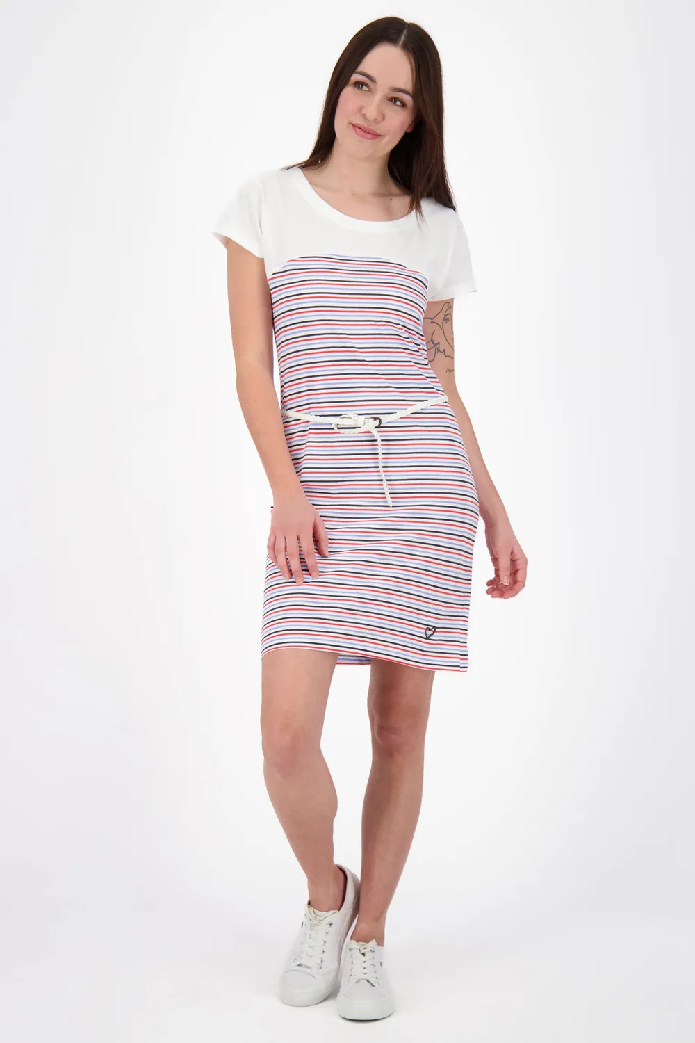 Alife & Kickin ClariceAK Kleid Weiß Streifen Gr. S