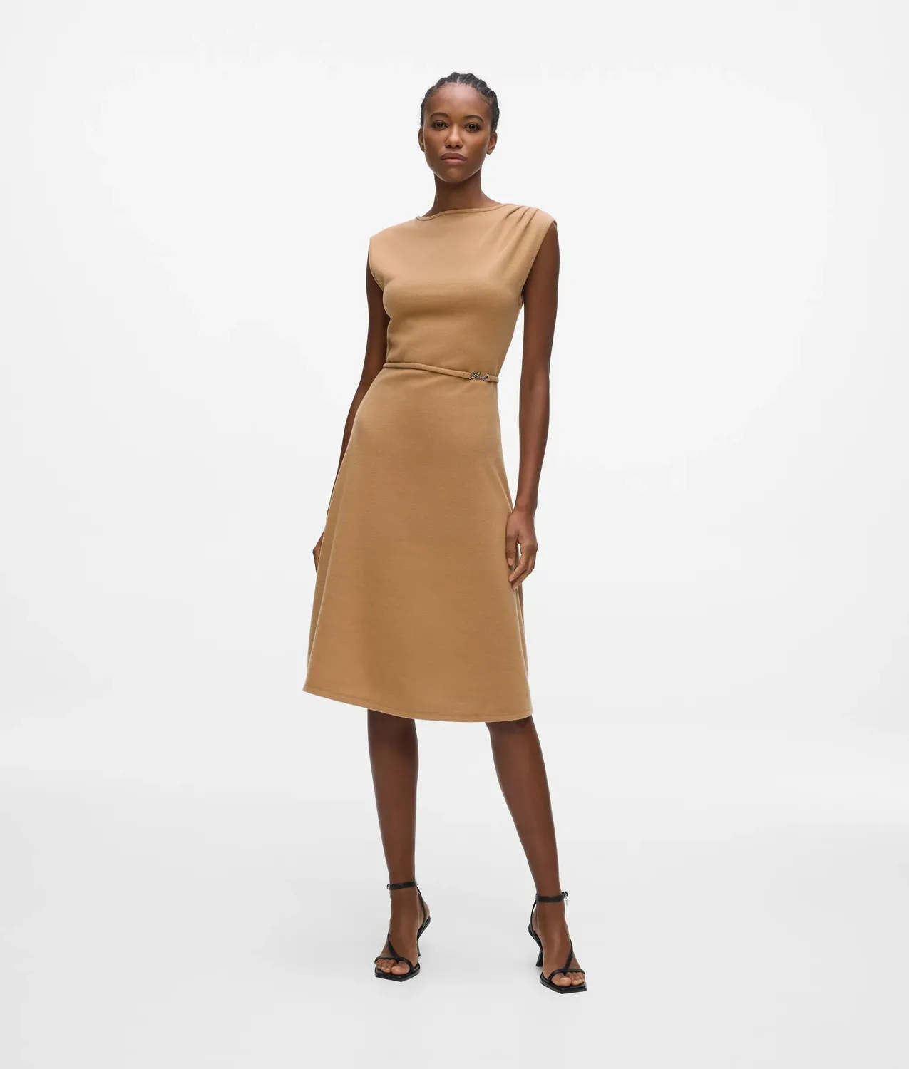 Karl Lagerfeld Jerseykleid ärmellos Gürtel Falten