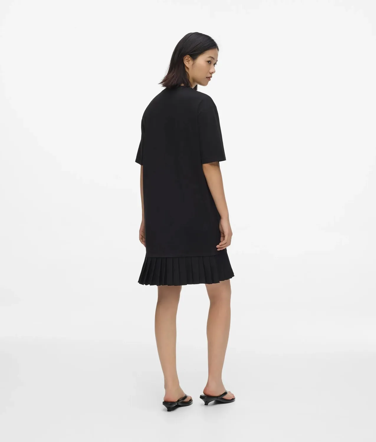 Karl Lagerfeld KL Jeans Pleated Hem Kleid Bio-Baumwolle