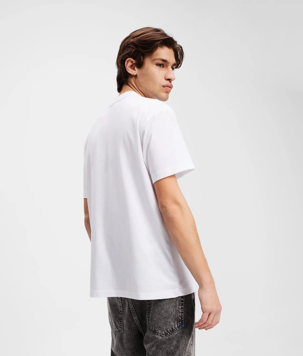 Karl Lagerfeld KL Jeans Patch Logo T-Shirt Herren Weiß