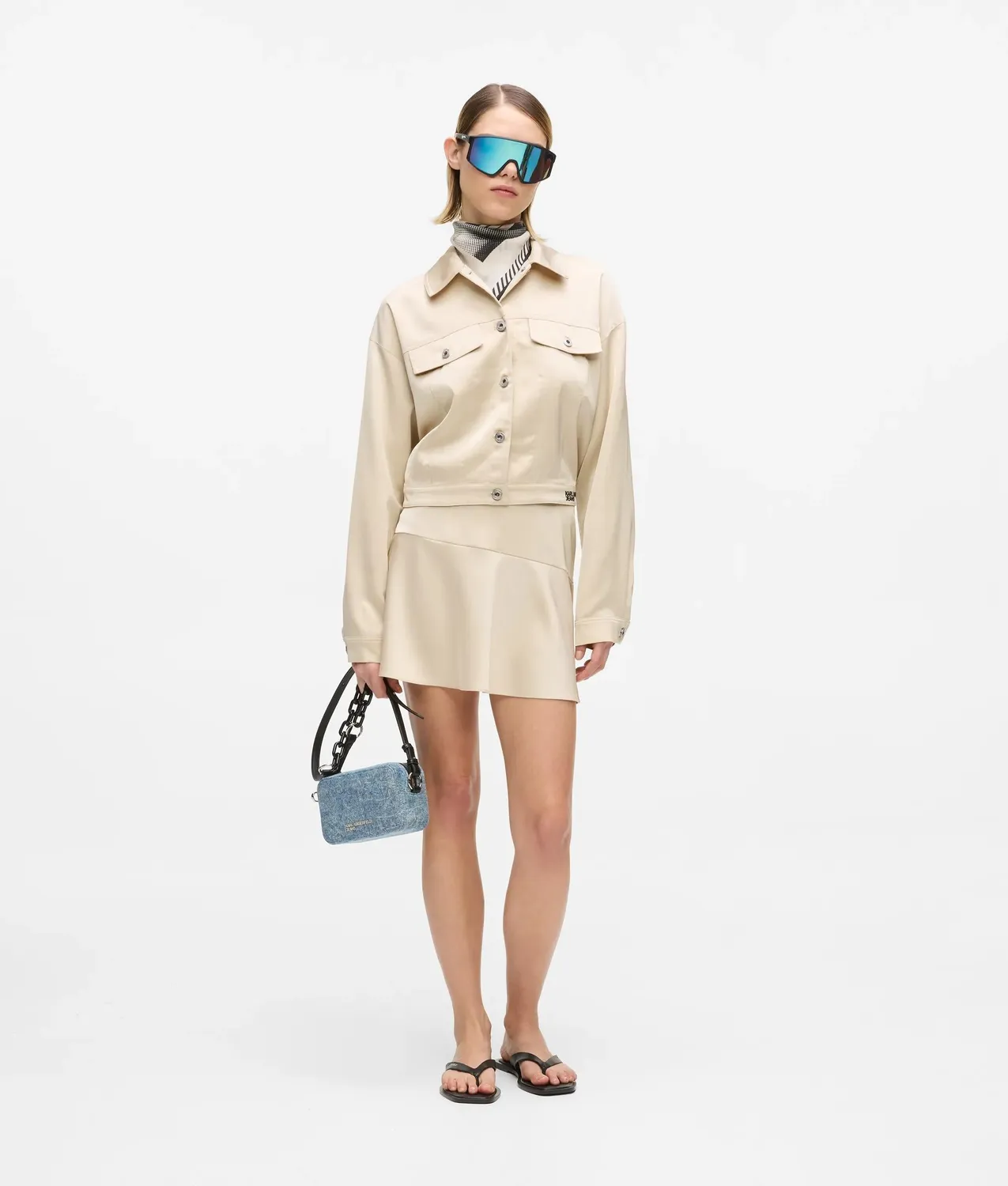 Karl Lagerfeld KL Jeans Satin-Jacke Cut-Out Hardware