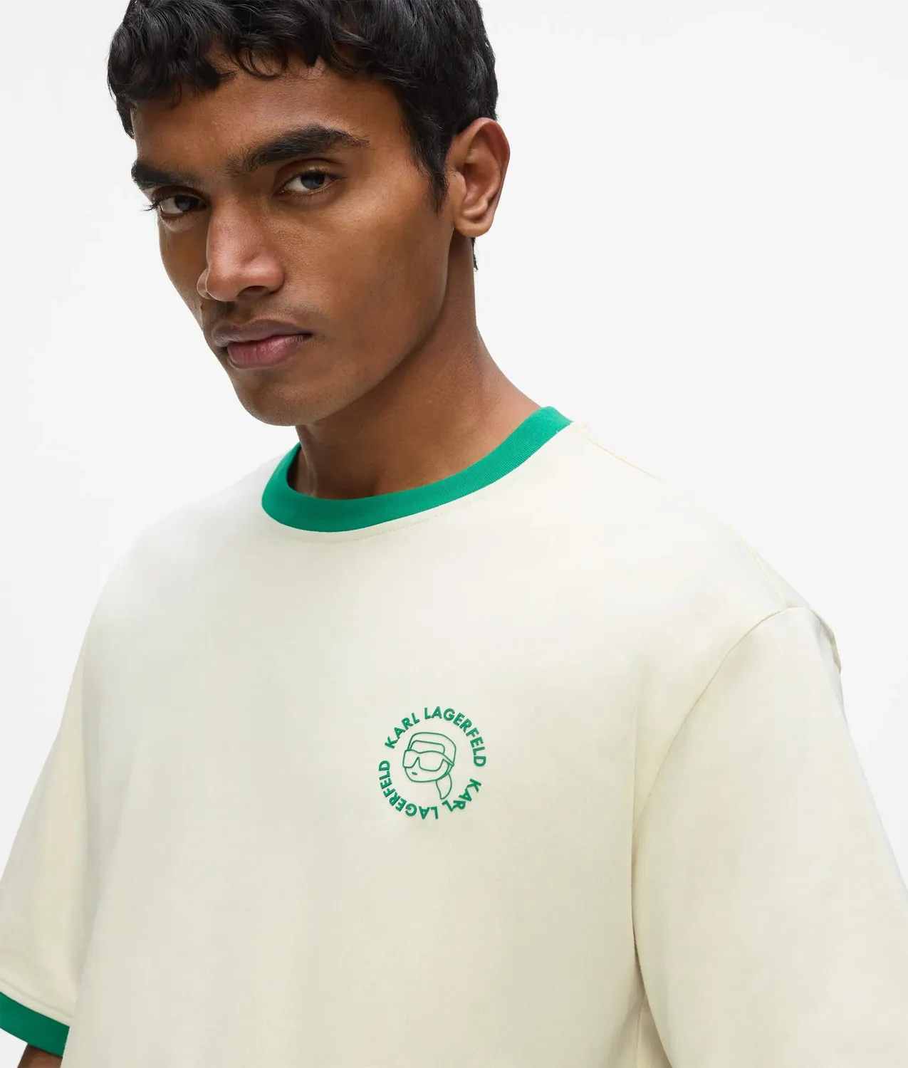 Karl Lagerfeld Ikon T-Shirt Kreis-Logo Bio-Baumwolle