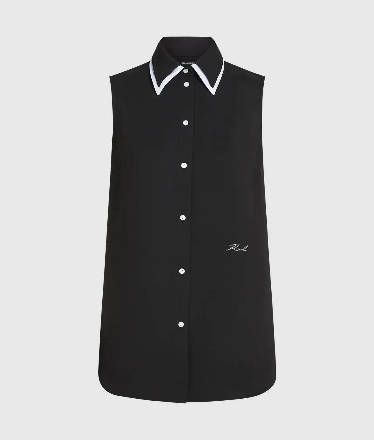 Karl Lagerfeld Bluse ärmellos schwarz-weiß Gr.0-10