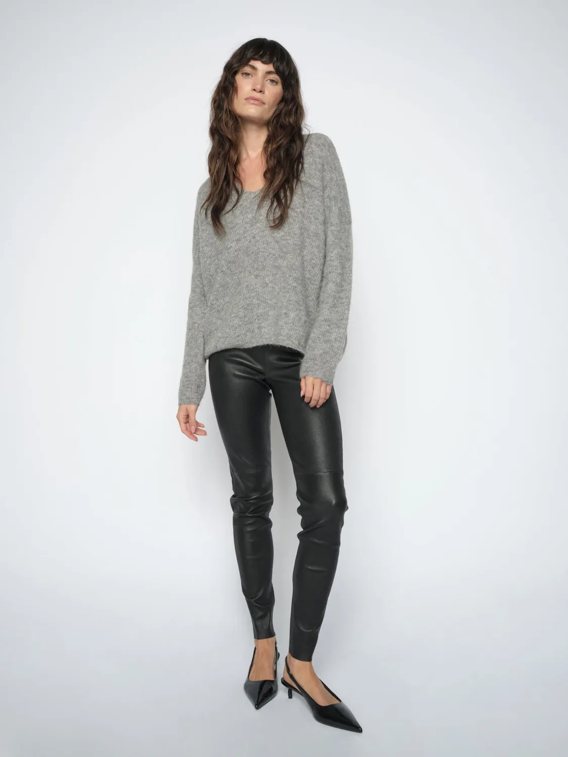 Mos Mosh MMLucia Lederleggings Schwarz Lammleder