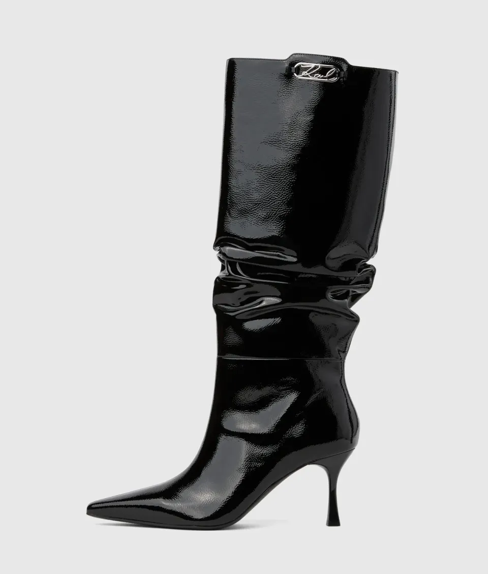 Karl Lagerfeld Klarice Slouch High Boots Leder Stiletto