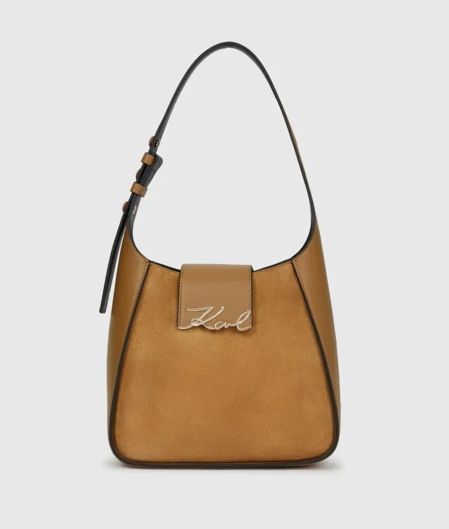 Karl Lagerfeld K/Signature Hobo Bag Leder Wildleder