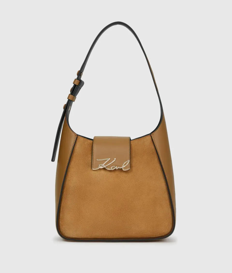 Karl Lagerfeld K/Signature Hobo Bag Leder Wildleder