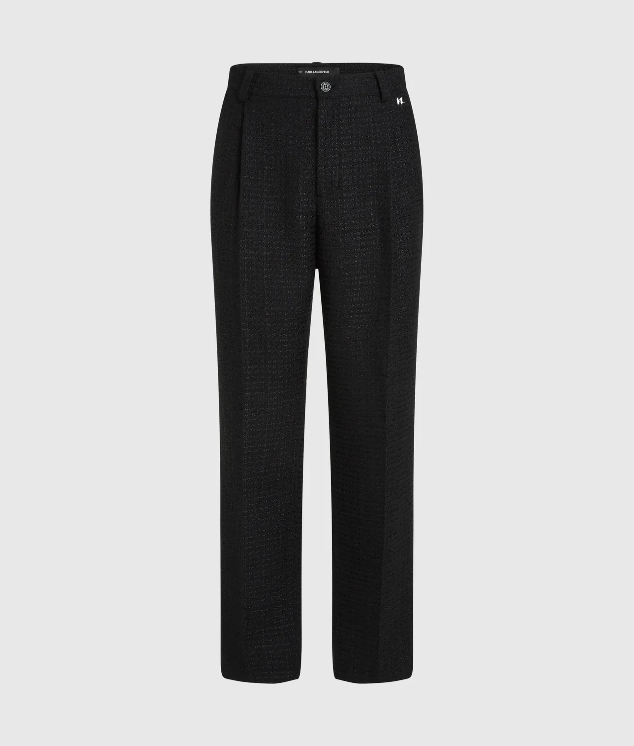 Karl Lagerfeld Boucle Hose Straight-Leg Metalldetail