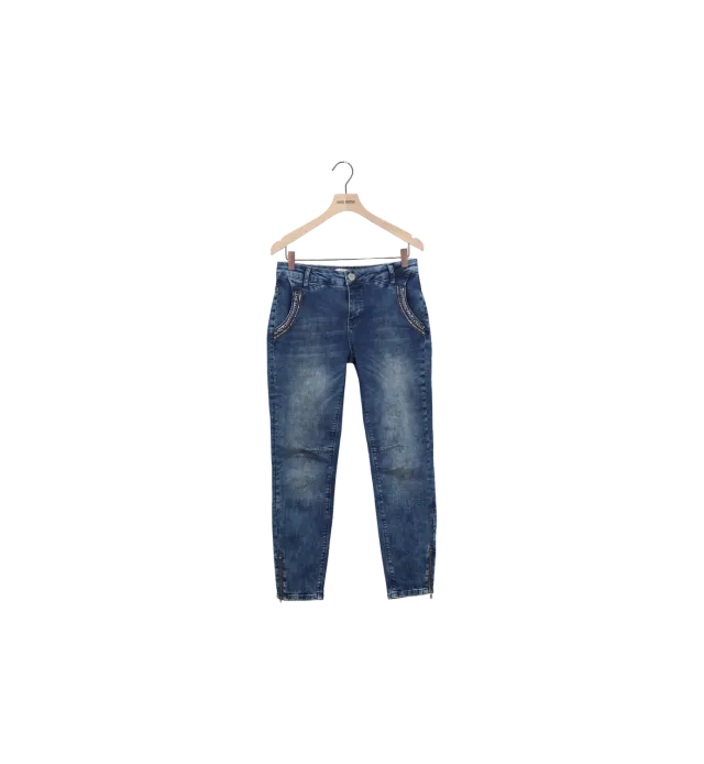 Mos Mosh ReLoved Etta Shine Zip 7/8 Jeans blau 27