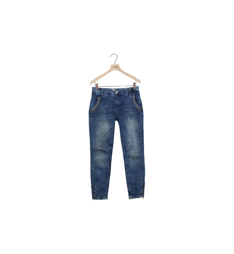 Mos Mosh ReLoved Etta Shine Zip 7/8 Jeans blau 27