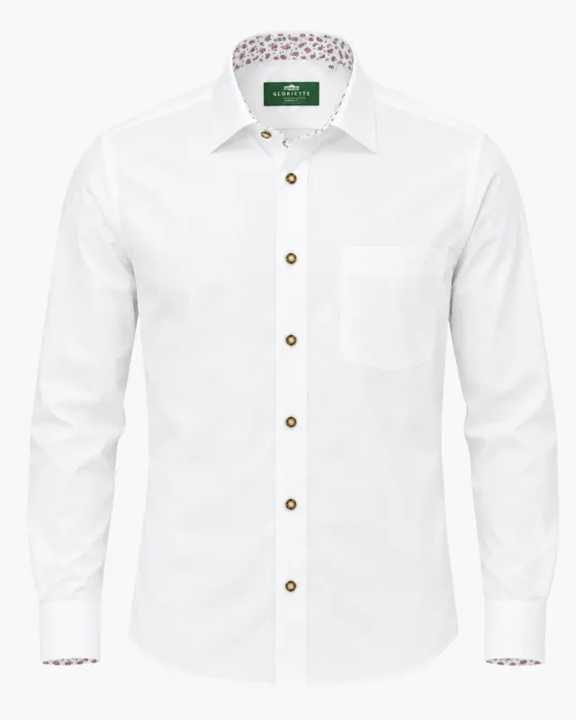 Gloriette Hirsch Paisley-Kontrast Trachtenhemd Herren Baumwolle