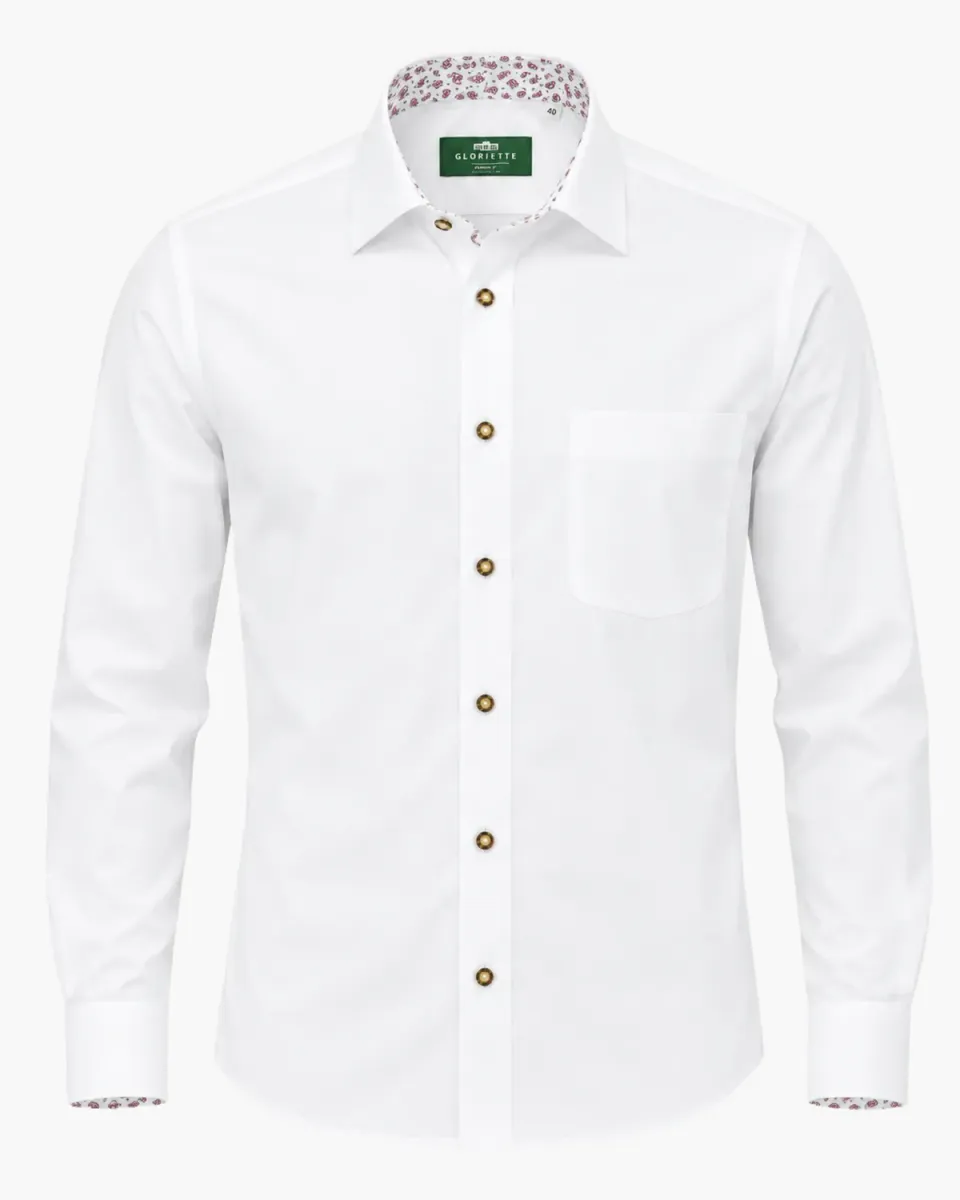 Gloriette Hirsch Paisley-Kontrast Trachtenhemd Herren Baumwolle