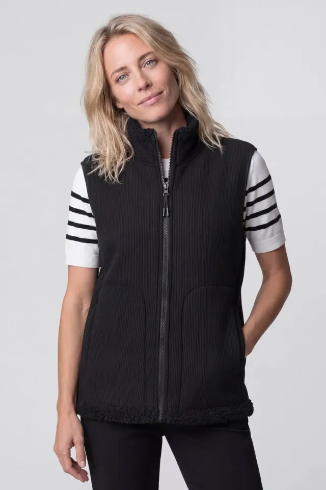 Alife & Kickin EstherAK T Teddy Weste Schwarz Damen