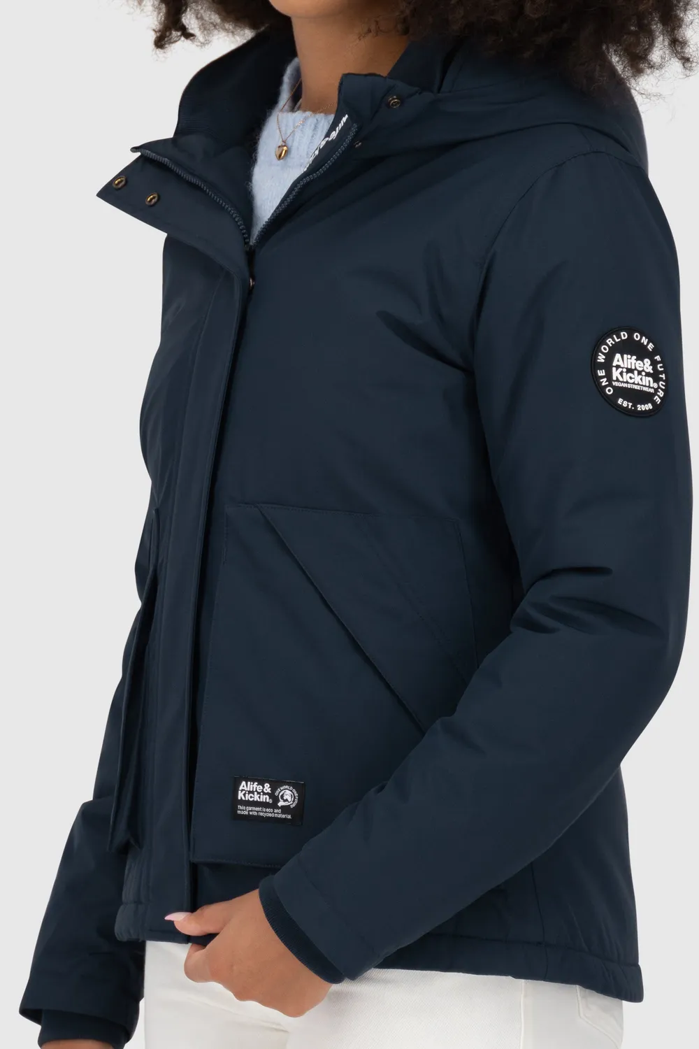 Alife & Kickin NaomiAK A Winterjacke Dunkelblau Teddyfutter