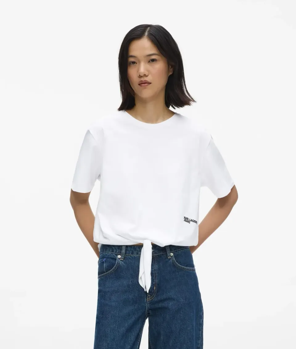 Karl Lagerfeld KL Jeans Tie Detail T-Shirt Bio