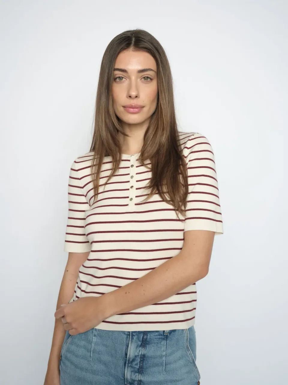 Mos Mosh MMAliz Caliz Stripe Strickpulli Cabernet gestreift