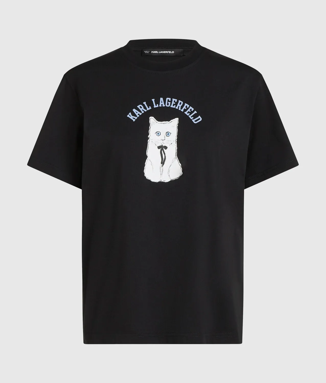 Karl Lagerfeld Ikon Choupette Sketch T-Shirt Bio-Baumwolle