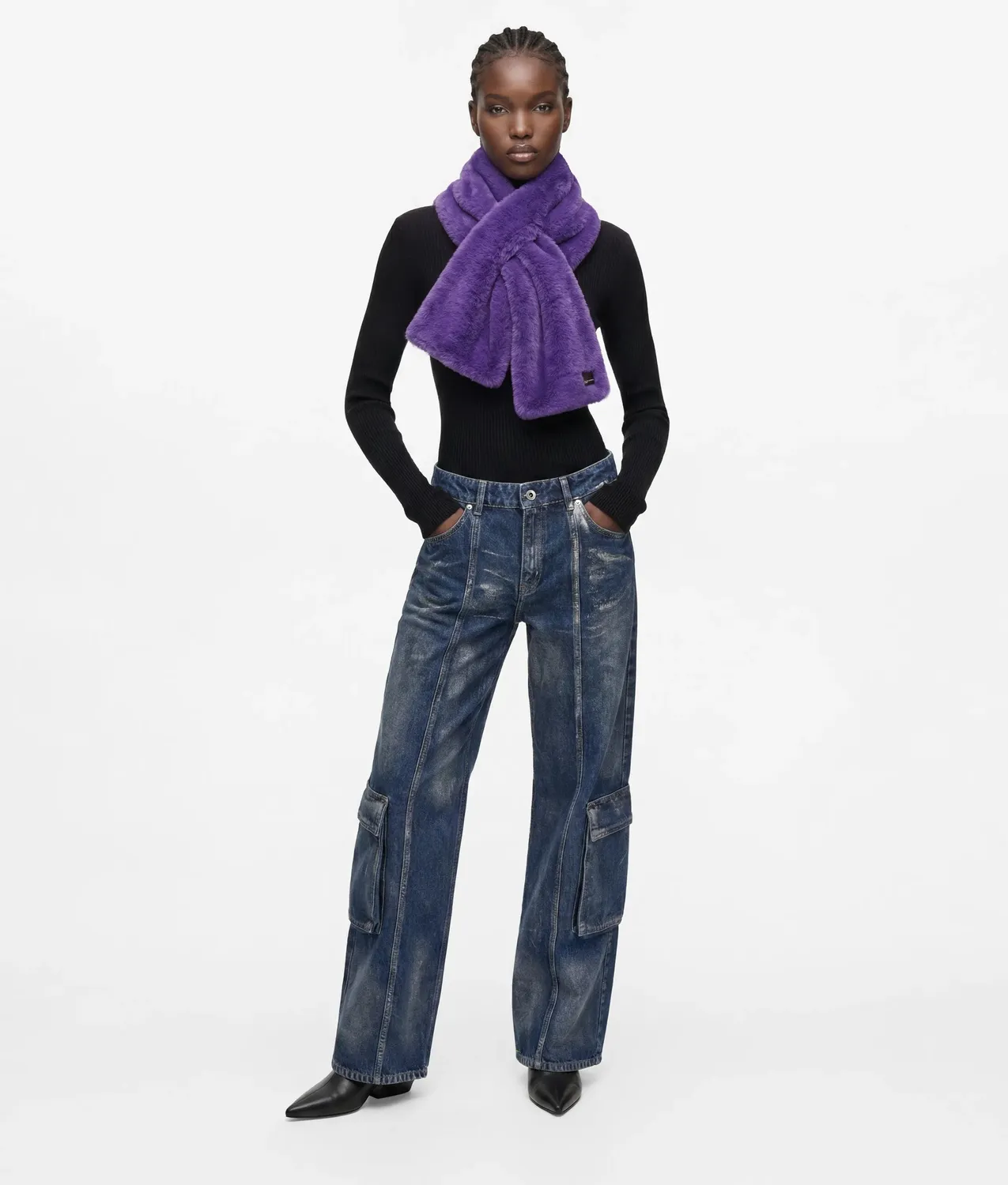 Karl Lagerfeld Jeans Faux-Fur Schal One Size