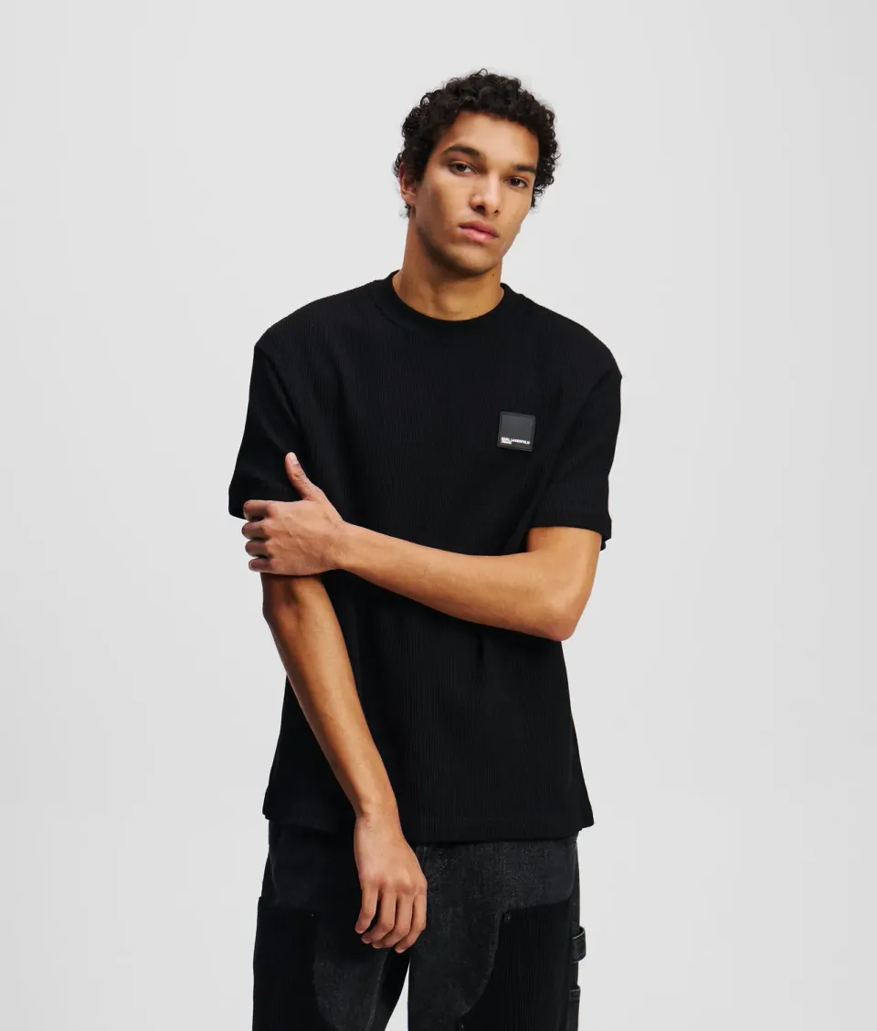 Karl Lagerfeld Jeans Waffle T-Shirt mit Logo