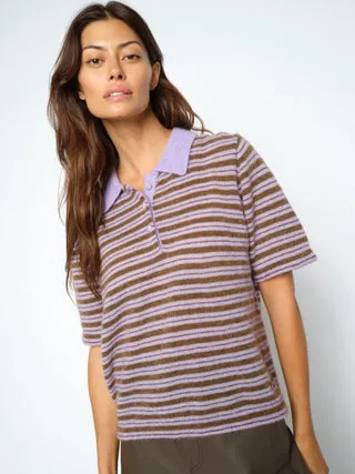 Mos Mosh MM Milvi Stripe Polo Strickpullover gestreift
