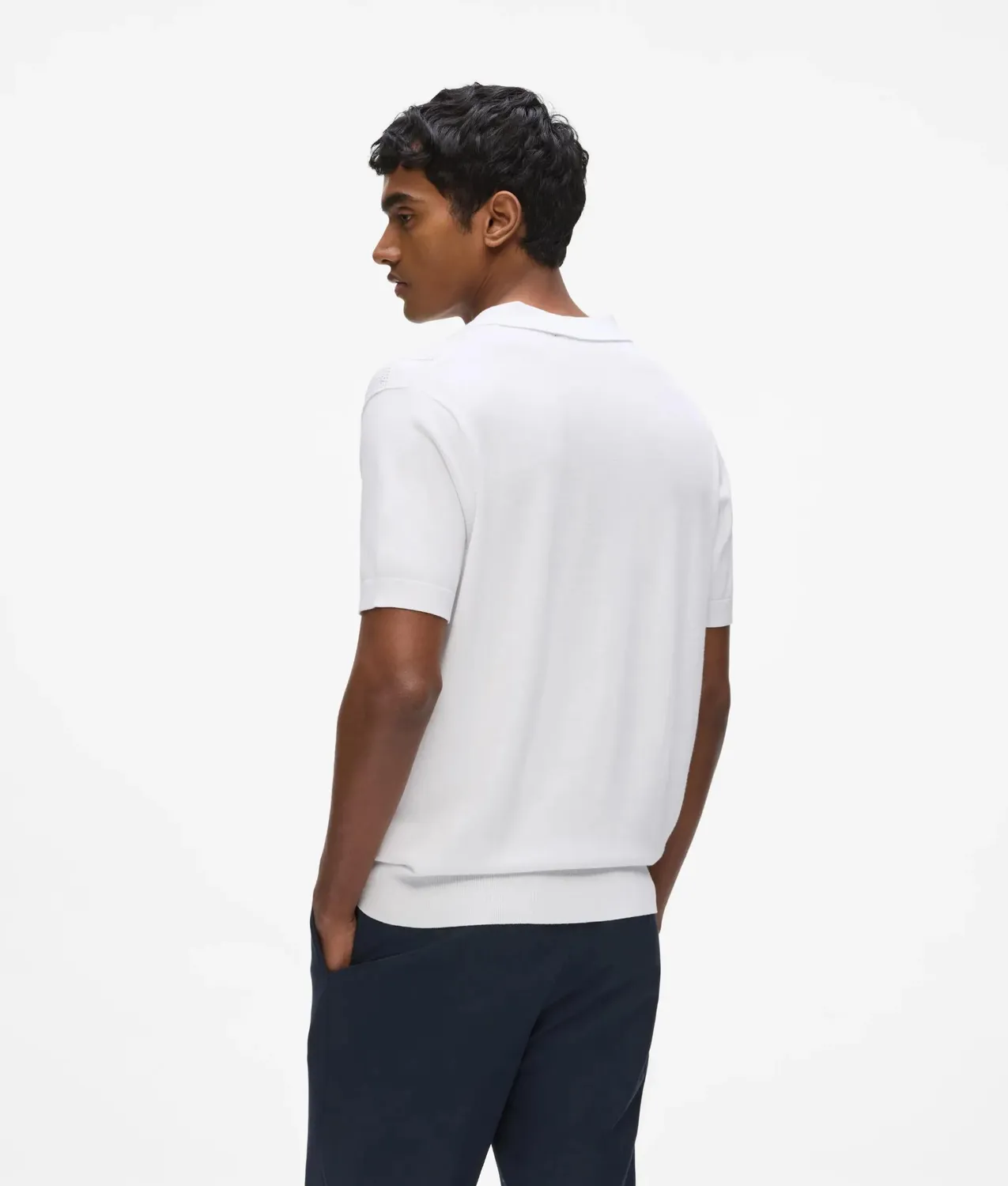 Karl Lagerfeld Strick Polo Karo Herren gerippt