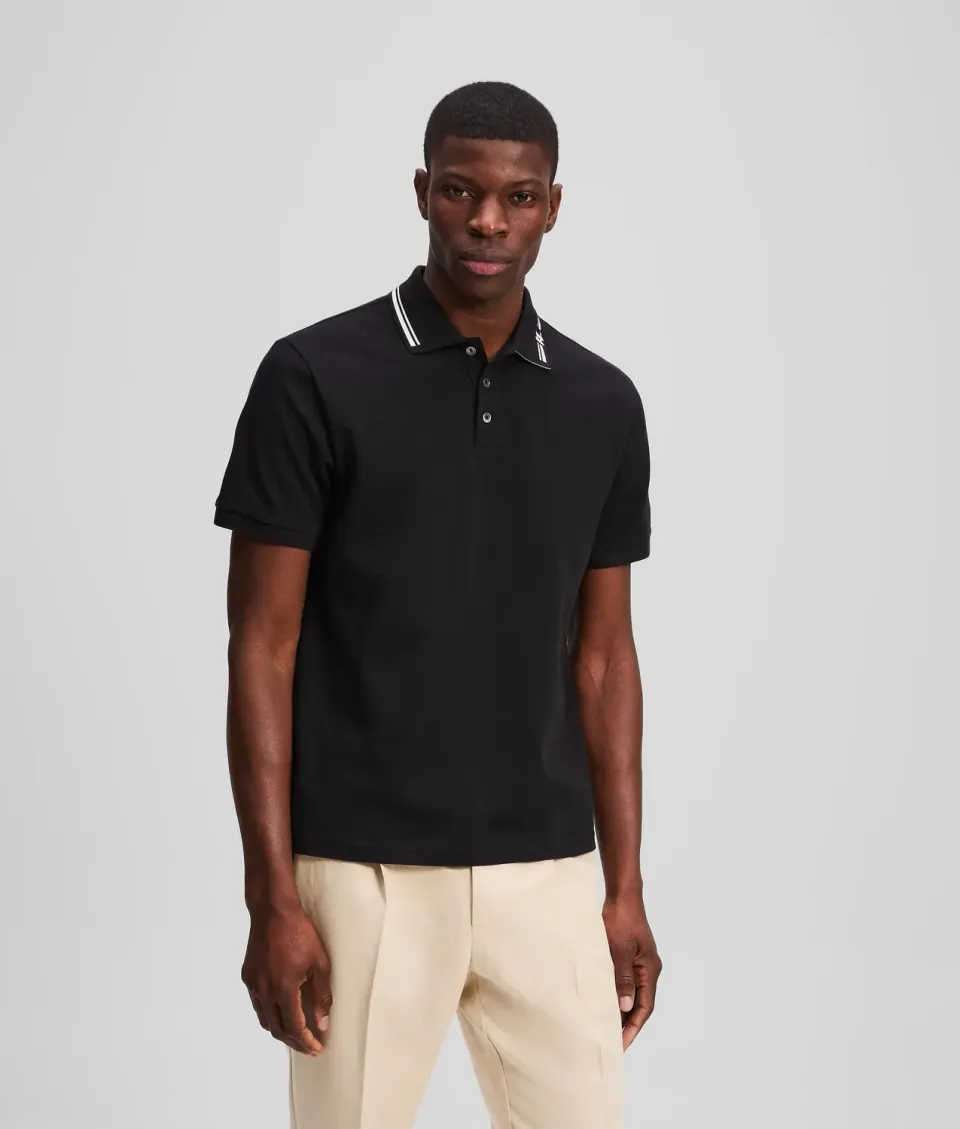 Karl Lagerfeld Contrast Piping Polo Shirt Baumwolle