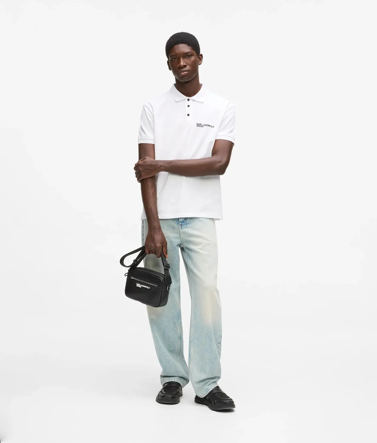 Karl Lagerfeld Jeans Logo Poloshirt Bio-Baumwolle Gr. M