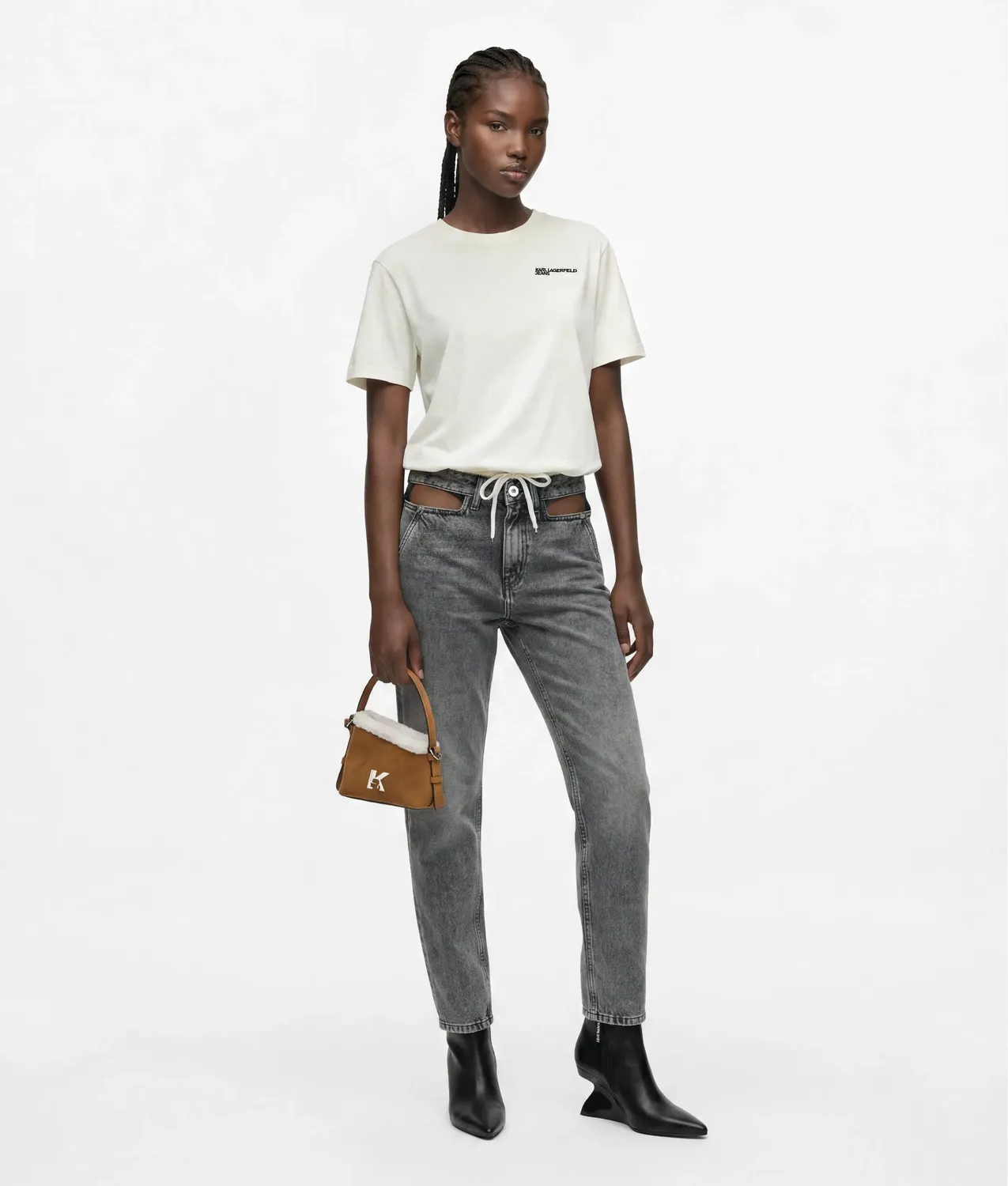 Karl Lagerfeld KL Jeans Cut-out Mom Jeans W24 L30 Blau