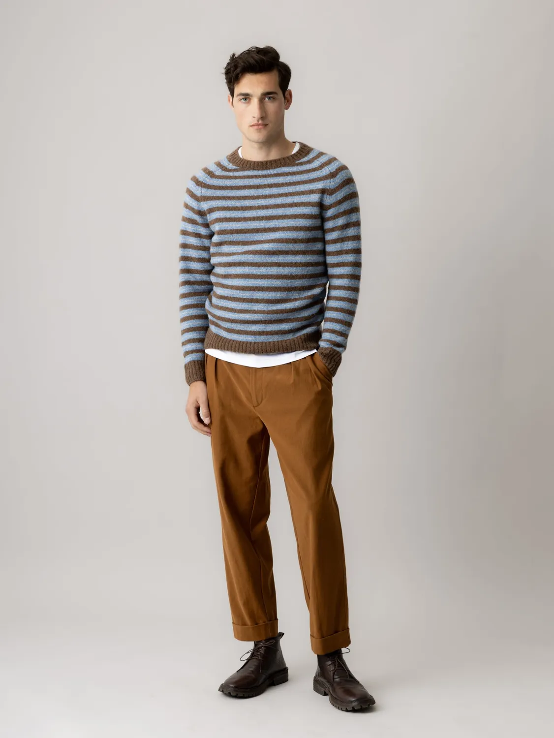 Mos Mosh MMGCarlos Stripe Strickpullover Indigo Blue