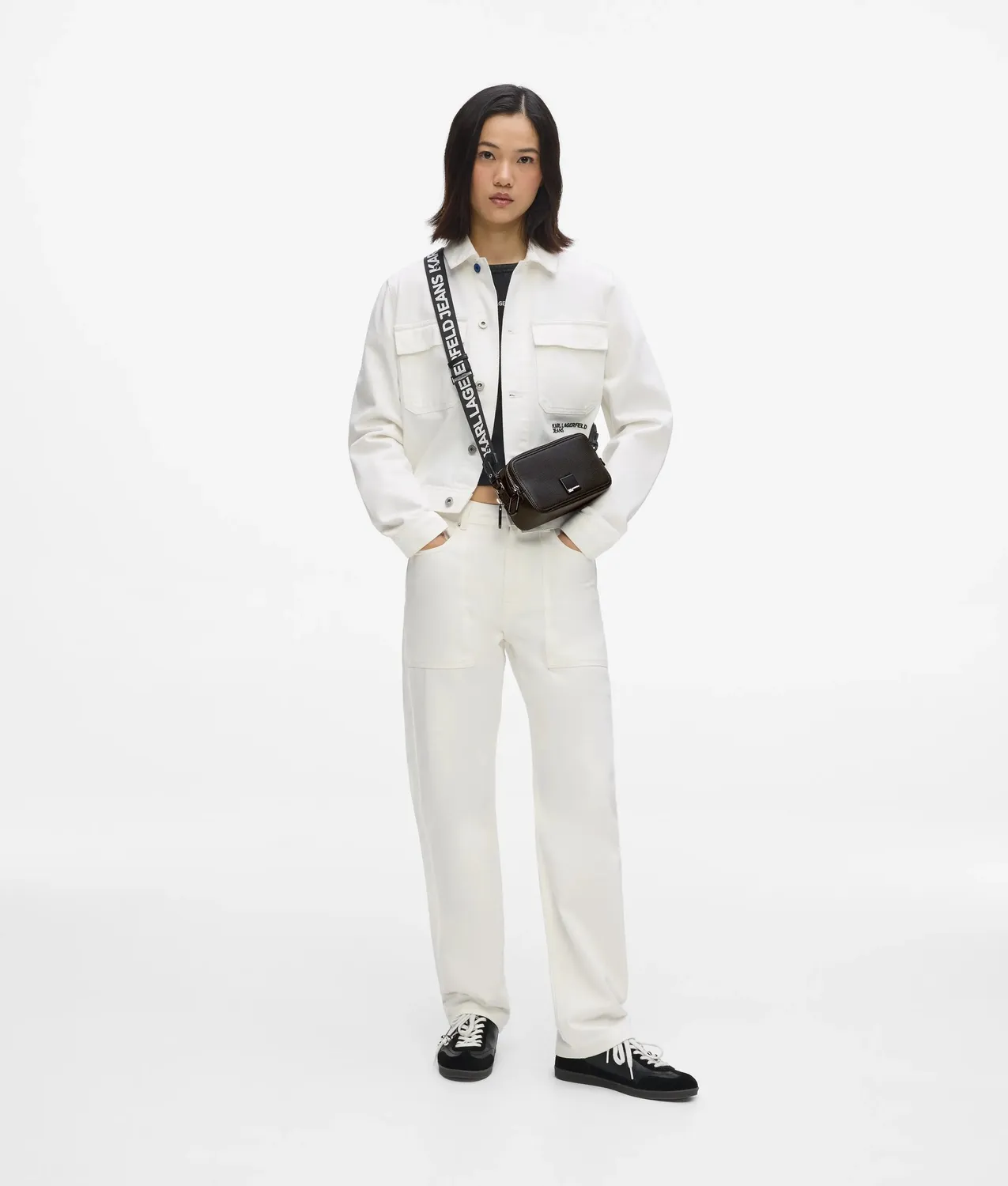 Karl Lagerfeld Box Logo Camera Tasche Schwarz One Size