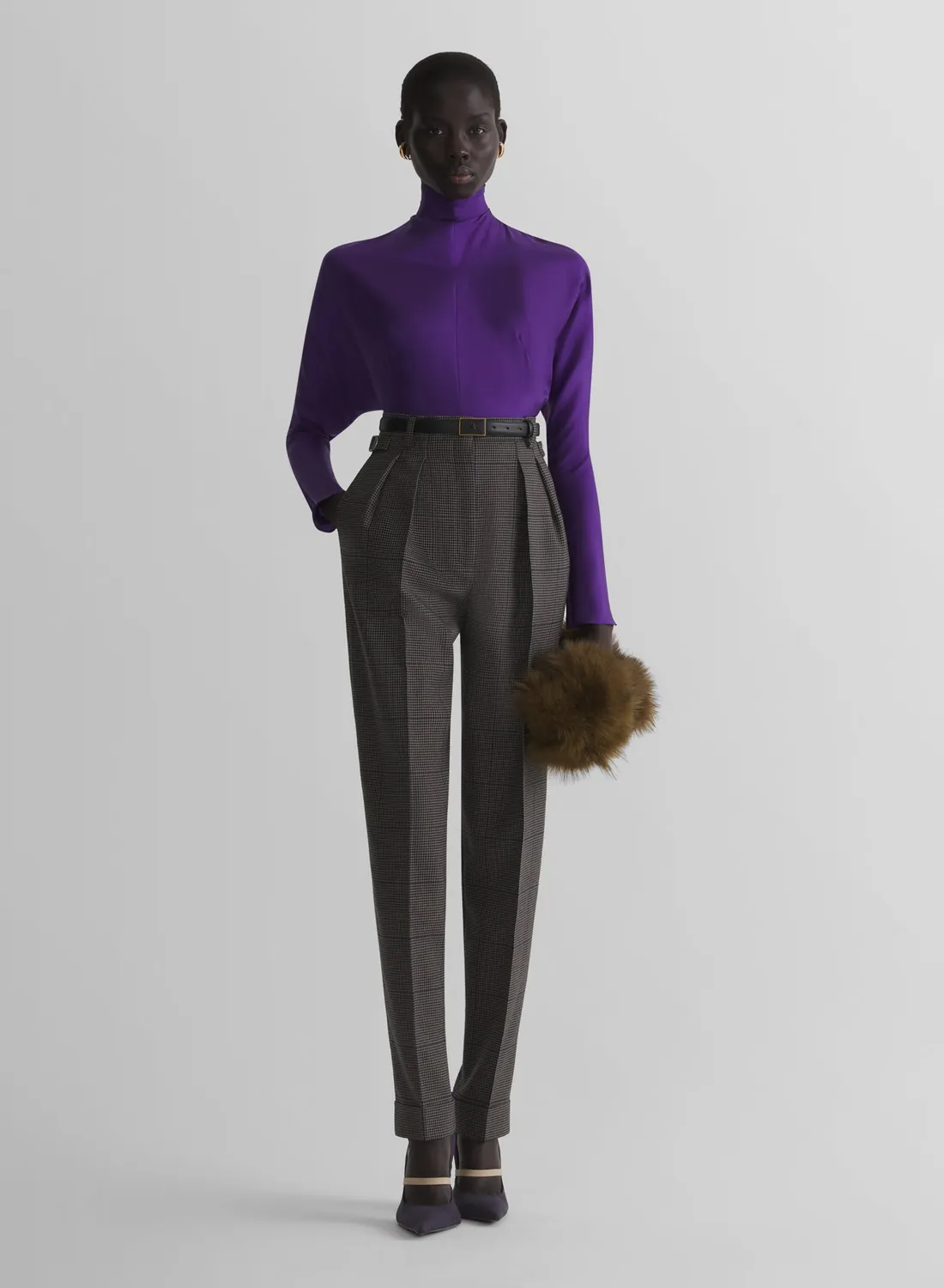 Mugler Bat Sleeves Top Oberteil lila langarm