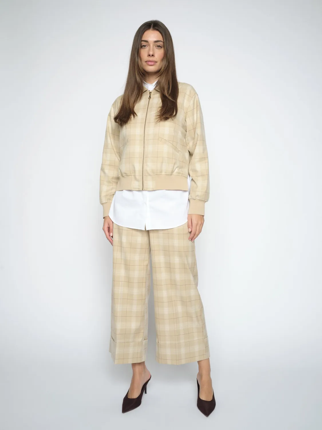 Mos Mosh MMLeyla Chels Hose kariert Doeskin Cropped
