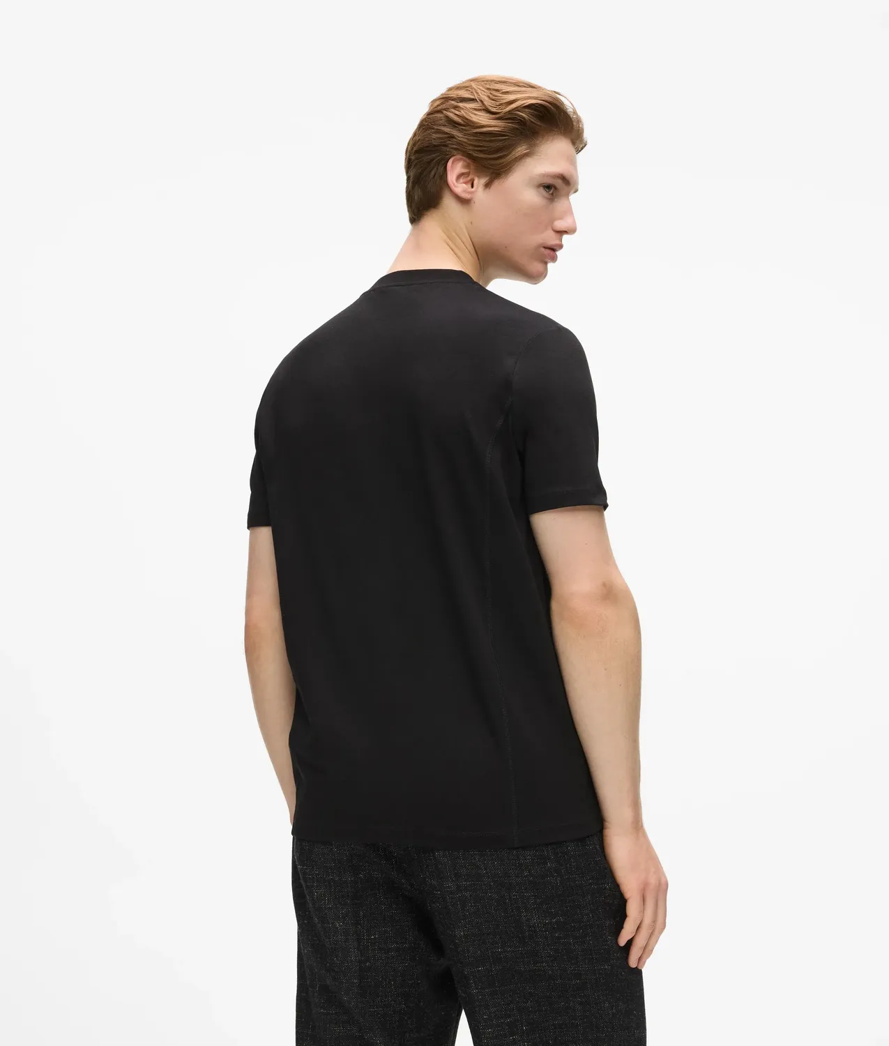 Karl Lagerfeld Metallic Logo T-Shirt Crew-Neck schwarz Herren