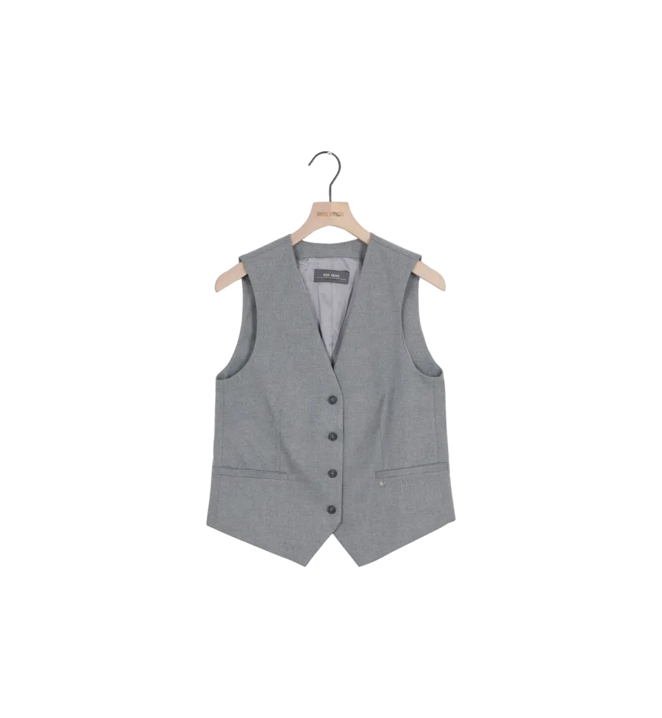 Mos Mosh MMElene Caia Weste Sharkskin 34 V-Ausschnitt